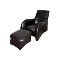 Benjara Leatherette Sofa With Sloped Armrests And Separate Leg Rest, Brown