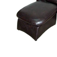 Benjara Leatherette Sofa With Sloped Armrests And Separate Leg Rest, Brown