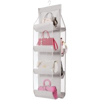 Aarainbow 1 Pack Hanging Handbag Purse Organizer Bags Organizor For Purse 8 Pockets Wardrobe Closet Space Saving Handbag Storag