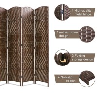 Room Divider Folding Privacy Divider 6 Ft Indoor Wall Divider Portable Partition Wood Screen, Brown (4 Panel)