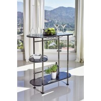 Ferguson 3tier Bar Unit Black Nickel and Black Oak