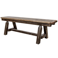 Homestead Collection Plank Style Bench, Stain & Clear Lacquer Finish, 5 Foot