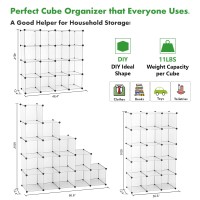 Cahome Cube Storage Organizer 16Cube Shelves Units Plastic Storage Cubes Diy Closet Organizer Modular Closet Storage Shelv