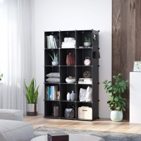 Cahome Cube Storage Organizer 16Cube Shelves Units Plastic Storage Cubes Diy Closet Organizer Modular Closet Storage Shelv