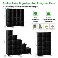 Cahome Cube Storage Organizer 16Cube Shelves Units Plastic Storage Cubes Diy Closet Organizer Modular Closet Storage Shelv