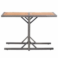 vidaXL Garden Table Anthracite Poly Rattan and Solid Acacia Wood 46457