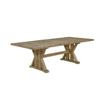 7296 Extension Dining Table wCenter 24Inch Leaf Rustic Oak Color