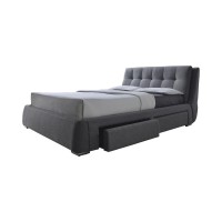 Fabric Upholstered Tufted Eastern King Storage Bed with 4 Drawers, Gray