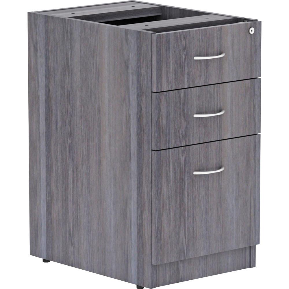 Lorell Weathered Charcoal Laminate Desking Pedestal 16 x 22 x 283 File Box Drawers Finish Laminate Weathered Char