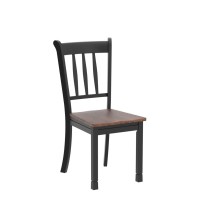 Giantex Wood Dining Chairs Set Of 4, Solid Rubber Wood Armless Kitchen Chairs With Non-Slip Foot Pads, Easy To Assemble Dining Side Chair, Farmhouse Dining Room Chairs