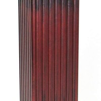 Benjara Square Shaped Column Pedestal With Reeded Design, Brown