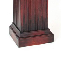 Benjara Square Shaped Column Pedestal With Reeded Design, Brown