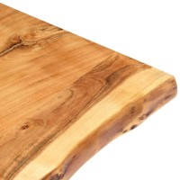 vidaXL Solid Acacia Wood Table Top Live Edge Polished and Lacquered for Kitchen Tables Coffee Tables Desks Great for Indo