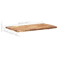 vidaXL Solid Acacia Wood Table Top Live Edge Polished and Lacquered for Kitchen Tables Coffee Tables Desks Great for Indo