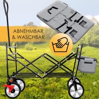 Kesser Handcart Foldable With Roof Handcart Transport Trolley Equipment Trolley Includes 2 Mesh Pockets And One Outer Pocket With Front Wheel Brake Foldable Solid Rubber Tyre Up To 100 Kg Load