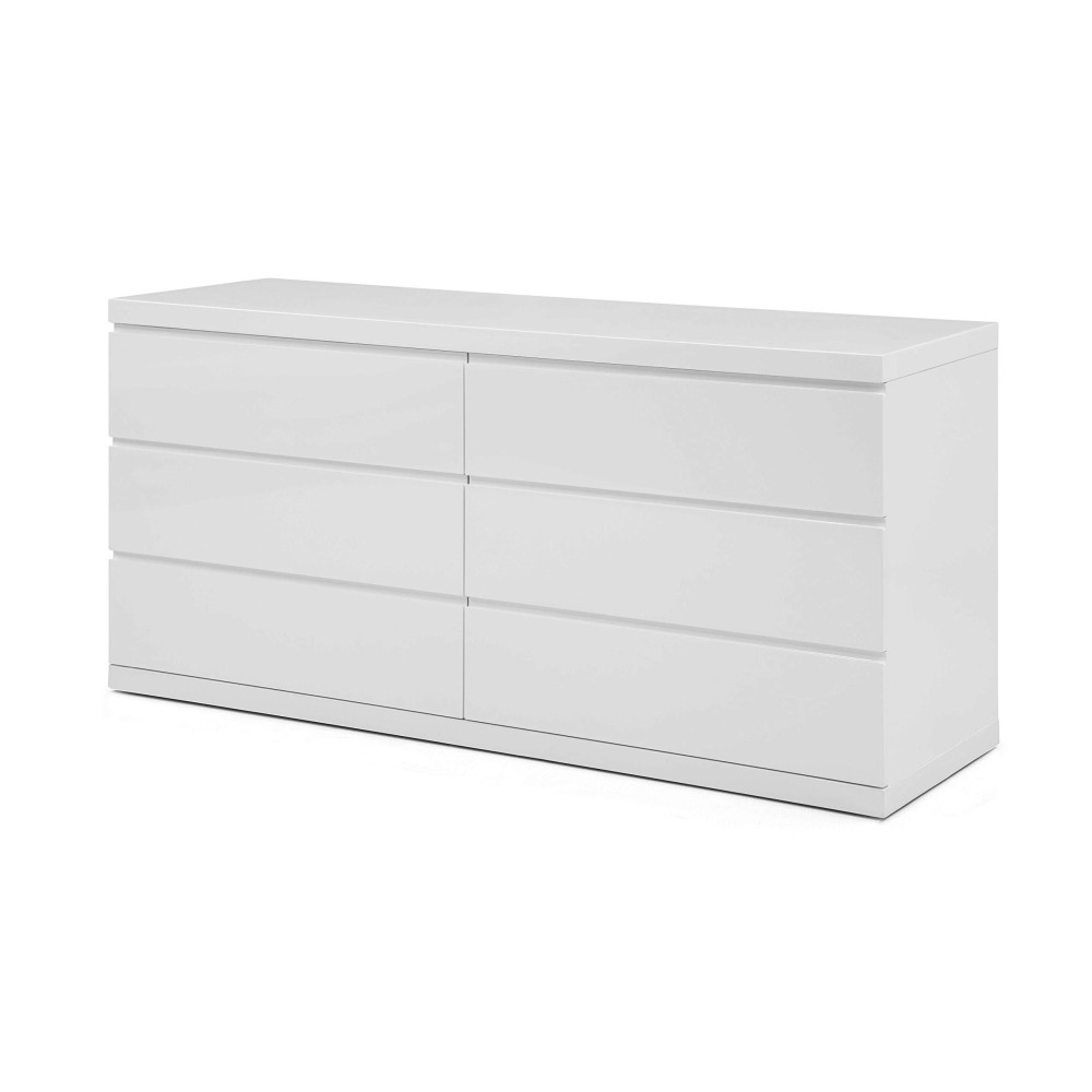 Homeroots High Gloss 63 X 20 X 30 White Double Dresser Extension