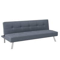 Serta Rane Convertible Sofa Lounger Microfiber Light Grey Full