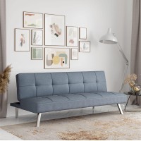 Serta Rane Convertible Sofa Lounger Microfiber Light Grey Full