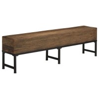 Vidaxl Bench Wooden Hallway Dinner Dining Entryway Living Room Bedroom Home House Seating Funiture 47.2'' Solid Reclaimed Wood, Dark Wood And Black