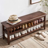 Xkzg Storage Bench Wooden Shoe Bench Rustic Solid Wood Entryway Bench (Brown,47.2\)