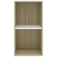 Vidaxl 2-Tier Book Cabinet White And Sonoma Oak 157X118X301 Chipboard