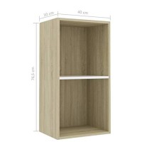 Vidaxl 2-Tier Book Cabinet White And Sonoma Oak 157X118X301 Chipboard