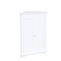 Spirich Home Floor Corner Cabinet With Two Doors And Shelves, Free-Standing Corner Storage Cabinets For Bathroom, Kitchen, Living Room Or Bedroom, White