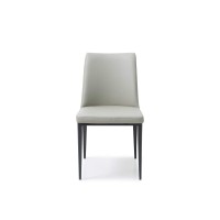 Homeroots Faux Leathermetal Light Grey Faux Leather And Metal Dining Chair