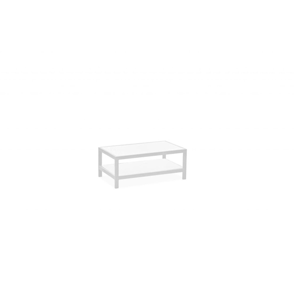 Homeroots Stainless Steel 35 X 22 X 145 White Aluminum Coffee Table