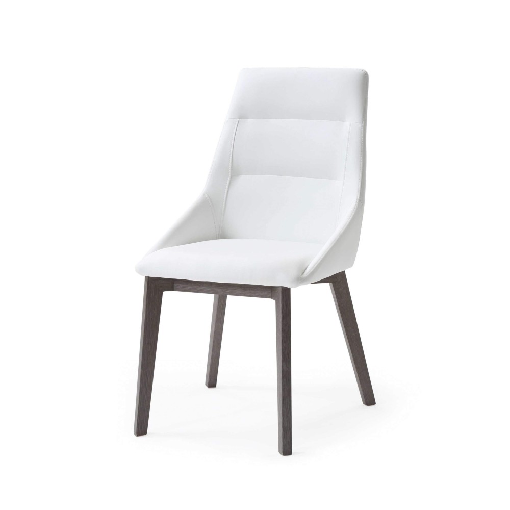 Homeroots Furniture 25 X 20 X 35 White Faux Leathermetal Dining Chair