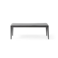 Homeroots Furniture 47 X 16 X 18 Dark Grey Faux Leather Bench