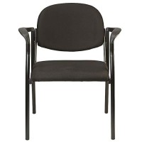 Homeroots 26.8 X 19 X 32 Black Fabric Guest Chair