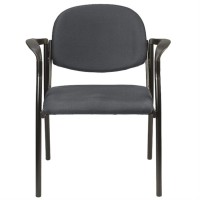 Homeroots 26.8 X 19 X 32 Charcoal Fabric Guest Chair