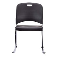 Homeroots 18 X 22.5 X 33.5 Black Plastic Guest Chair - Case Of 4