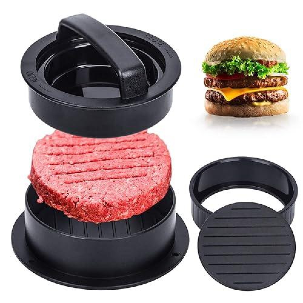 Hamburger Press  Hamburger Press Patty Maker  Burger Press Patty Maker  Patty Press For Stuffed Burgers  Sliders  Beef Burger  3 In 1 Non Stick Kitchen Barbecue Tool Grilling Accessories