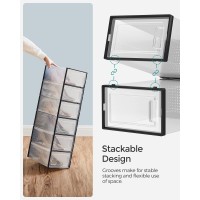 Songmics Shoe Boxes Pack Of 18 Shoe Storage Organizers Stackable Clear Plastic Boxes For Closet Sneakers 91 X 131 X 56 In