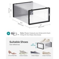 Songmics Shoe Boxes Pack Of 18 Shoe Storage Organizers Stackable Clear Plastic Boxes For Closet Sneakers 91 X 131 X 56 In