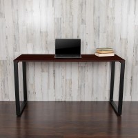 Modern Commercial Grade Desk Industrial Style Computer Desk Sturdy Home Office Desk - 55 Length-Mahogany