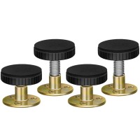 BEDEXUT 4 Pack of 12 Screws Bed Frame Anti-Shake Tool, Adjustable Threaded Headboard Stoppers Fixer, Bedside Antishake Telescopic Support Stabilizer for Room Wall, Beds, Cabinets, Sofas. (27-114mm)