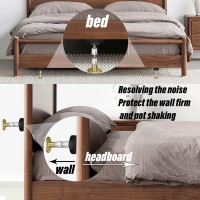 Adjustable Threaded Headboard Stoppers/Bumper Against Wall, 4 Pack Behind Bed Frame Protector Antishake Tool, Bed Shake Support Stabilizer Device for Anti-Knocking,Banging,Squeaking, Metal (27-90mm)