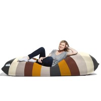 Yogibo Max 6 Foot Giant Bean Bag Chair Bed Lounger For Adults, Kids And Teens With Filling, Extra Large, Oversized, Big, Huge, Plush, Sensory Beanbag Couch Sofa Sack, Washable Cover, Rainbow Neutral