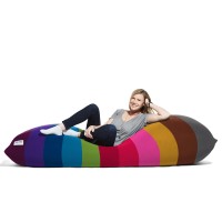 Yogibo Max 6 Foot Giant Bean Bag Chair Bed Lounger For Adults, Kids And Teens With Filling, Extra Large, Oversized, Big, Huge, Plush, Sensory Beanbag Couch Sofa Sack, Washable Cover, Rainbow Bright