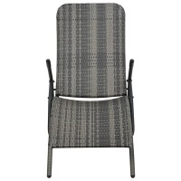 Vidaxl Patio Lounge Chair, Outdoor Chaise Lounge Chair, Folding Sunlounger, Sunbed For Backyard Poolside Porch Balcony, Gray Poly Rattan