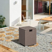 Hompus 16Inch Elegant 20Lp Propane Tank Cover Patio Table Storage Box Hideaway End Table Outdoor Side Table Patio Storage Box W