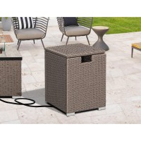 Hompus 16Inch Elegant 20Lp Propane Tank Cover Patio Table Storage Box Hideaway End Table Outdoor Side Table Patio Storage Box W