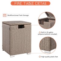 Hompus 16Inch Elegant 20Lp Propane Tank Cover Patio Table Storage Box Hideaway End Table Outdoor Side Table Patio Storage Box W