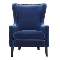 Rosco Velvet Accent Chair - Navy