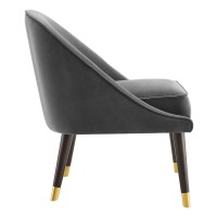 Avalon Velvet Accent Chair - Charcoal