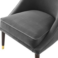 Avalon Velvet Accent Chair - Charcoal