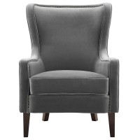 Rosco Velvet Accent Chair - Charcoal